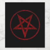 Rode Duivel Pentagram Wijn Etiket (Enkel label)