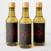 Rode Duivel Pentagram Wijn Etiket (Flessen)