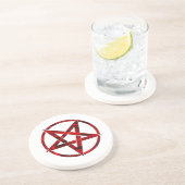 Rode Duivel Pentagram Zandsteen Onderzetter (Zijkant)