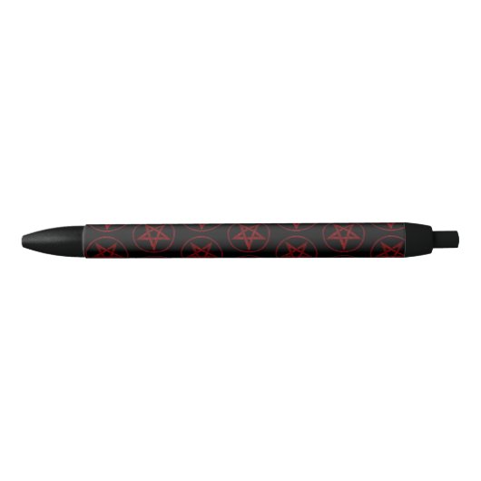 Rode Duivel Pentagram Zwarte Inkt Pen (Voorkant)