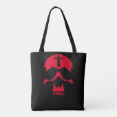 Rode Duivel Schedel Gotisch Grafisch Ontwerp Tote Bag (Achterkant)