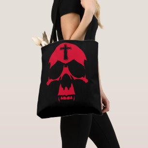 Rode Duivel Schedel Gotisch Grafisch Ontwerp Tote Bag