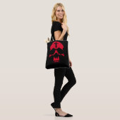 Rode Duivel Schedel Gotisch Grafisch Ontwerp Tote Bag (Op model)