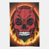 Rode duivel skelet Demon Kitchen Towel Theedoek (Verticaal)