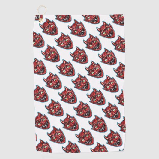 Rode Duivel Vintage Halloweenies  Golfhanddoek (Voorkant)
