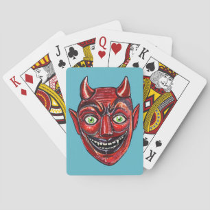 Rode Duivel Vintage Halloweenies  Pokerkaarten