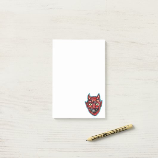 Rode Duivel Vintage Halloweenies  Post-it® Notes (Op bureau)