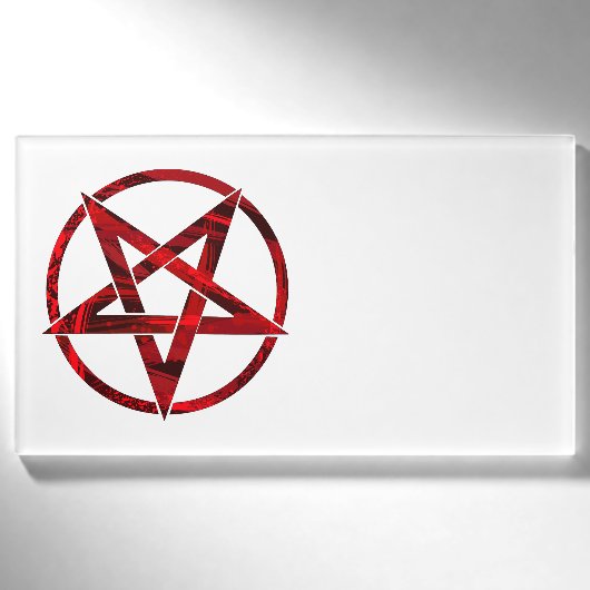 Rode Duivelspentagram Naambadge (Voorkant)