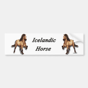 Rode Dun IJslandse Paard Bumpersticker