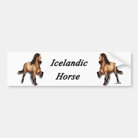 Rode Dun IJslandse Paard Bumpersticker (Voorkant)