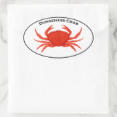 Rode Dungeness Krab Ovaal Logo Ovale Sticker (Tas)