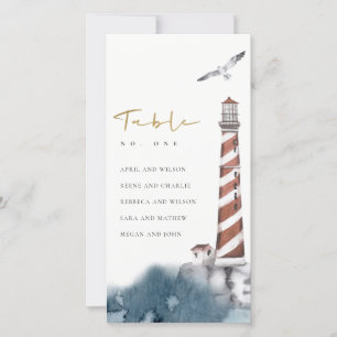 RODE DUSKY BLUE LIGHTHOUSE SITTINGENNUMMER BEDANKKAART