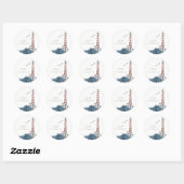 RODE DUSKY BLUE LIGHTHOUSE ZEE MONOGRAM WEDING RONDE STICKER (Vel)