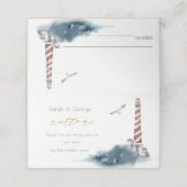 RODE DUSKY BLUE LIGHTHOUSE ZEE NAUTIEF RITTER PLAATSKAARTJE (Buitenkant ongevouwen)