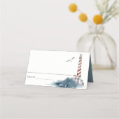 RODE DUSKY BLUE LIGHTHOUSE ZEE NAUTIEF RITTER PLAATSKAARTJE (Achterkant)