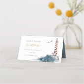 RODE DUSKY BLUE LIGHTHOUSE ZEE NAUTIEF RITTER PLAATSKAARTJE (Voorkant)