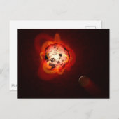 Rode dwergster in een baan rond een hypothetische  briefkaart (Voorkant / Achterkant)