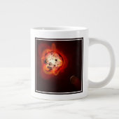 Rode dwergster in een baan rond een hypothetische grote koffiekop (Rechts)