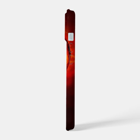 Rode dwergster in een baan rond een hypothetische iPhone 15 case (Linkerkant)