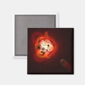 Rode dwergster in een baan rond een hypothetische  magneet (Voorkant / Achterkant)