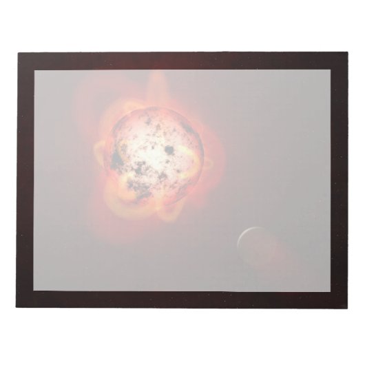 Rode dwergster in een baan rond een hypothetische  notitieblok (Voorkant)