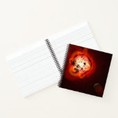 Rode dwergster in een baan rond een hypothetische  notitieboek (Binnen)