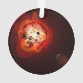 Rode dwergster in een baan rond een hypothetische ornament (achterkant)