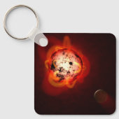 Rode dwergster in een baan rond een hypothetische  sleutelhanger (Voorkant)