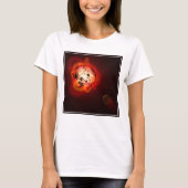 Rode dwergster in een baan rond een hypothetische  t-shirt (Voorkant)