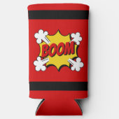 Rode Dynamite Superheld Comic Book Style Birthday Seltzer Blikjeskoeler (Voorkant)