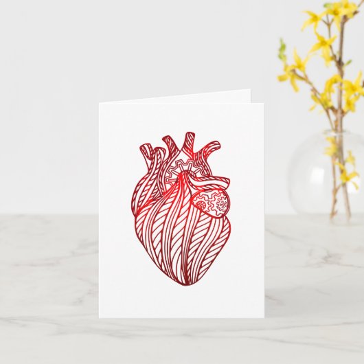 Rode echte hart Kaart (Gele Bloem)