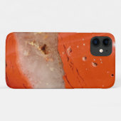 Rode edelsteen stenen textuur iPhone 11 hoesje (Achterkant (horizontaal))