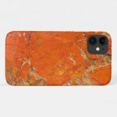 Rode edelsteen stenen textuur iPhone 11 hoesje (Achterkant (horizontaal))