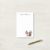 Rode Eekhoorn Aquarel Wilde Dieren Persoonlijk Post-it® Notes (Op bureau)