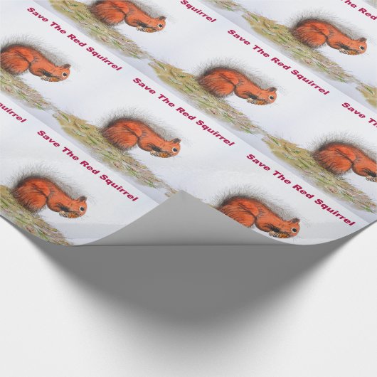 Rode eekhoorn cadeaupapier (Hoek)