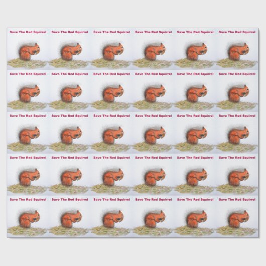 Rode eekhoorn cadeaupapier (Vlak)