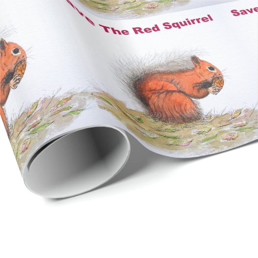 Rode eekhoorn cadeaupapier (Rol Hoek)