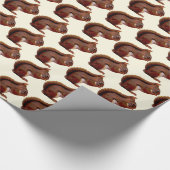 Rode eekhoorn cadeaupapier (Hoek)