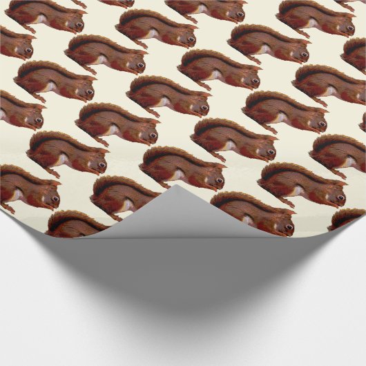 Rode eekhoorn cadeaupapier (Hoek)