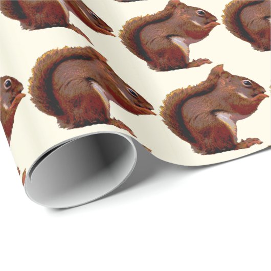 Rode eekhoorn cadeaupapier (Rol Hoek)