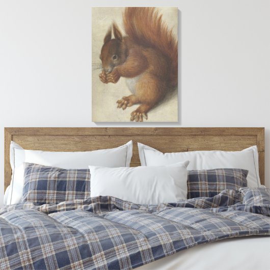 Rode eekhoorn (door Hans Hoffmann) Canvas Afdruk (Insitu (Slaapkamer))