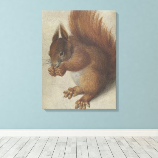 Rode eekhoorn (door Hans Hoffmann) Canvas Afdruk (Insitu (Houten vloer))