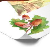 Rode Eekhoorn Eikels Dennenappels Landelijk Poster (Hoek)