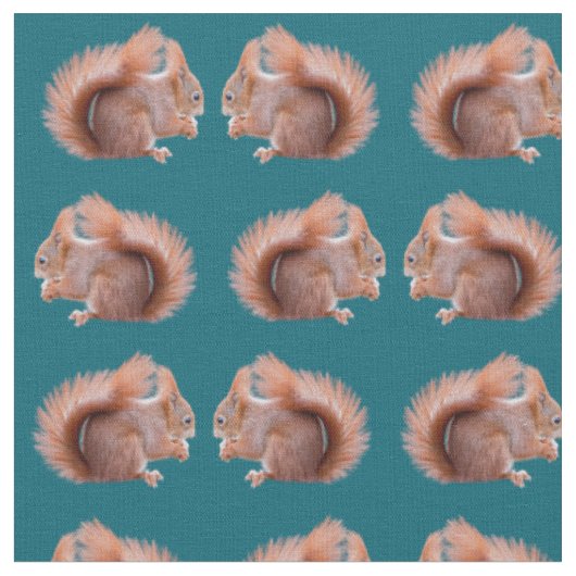 Rode eekhoorn Frenzy Fabric Stof (Close Up)