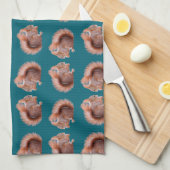 Rode eekhoorn Frenzy Kitchen Towel Theedoek (Quarter Fold)