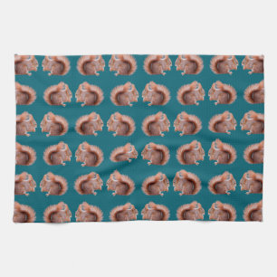 Rode eekhoorn Frenzy Kitchen Towel Theedoek