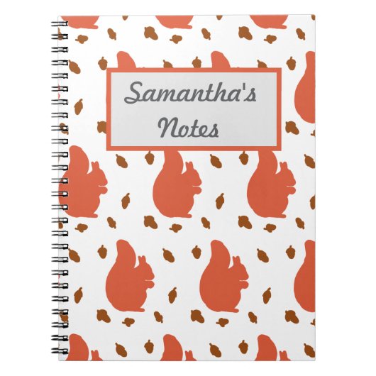 Rode eekhoorn gepersonaliseerd notitieboek (Voorkant)