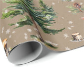 Rode eekhoorn in een besneeuwde bos vakantie cadeaupapier (Rol Hoek)