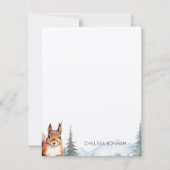 Rode eekhoorn in een bos Waterverf Notitiekaartje (Voorkant)