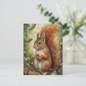 Rode eekhoorn in het Forest Art Briefkaart (Staand voorkant)